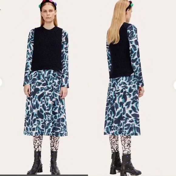 Stine Goya Annemarie Chunky Knit Sleeveless Vest in Navy size XS - Picture 2 of 11